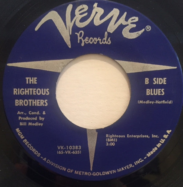 The Righteous Brothers : (You're My) Soul And Inspiration / B Side Blues (7", Single, MGM)