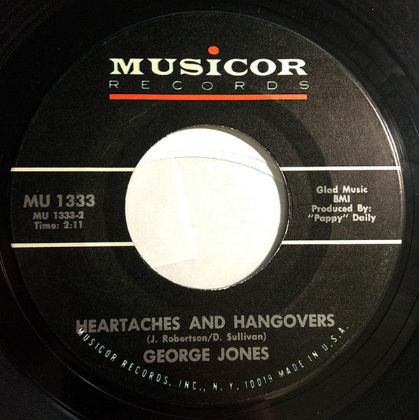 George Jones (2) : When The Grass Grows Over Me / Heartaches And Hangovers (7", Single)