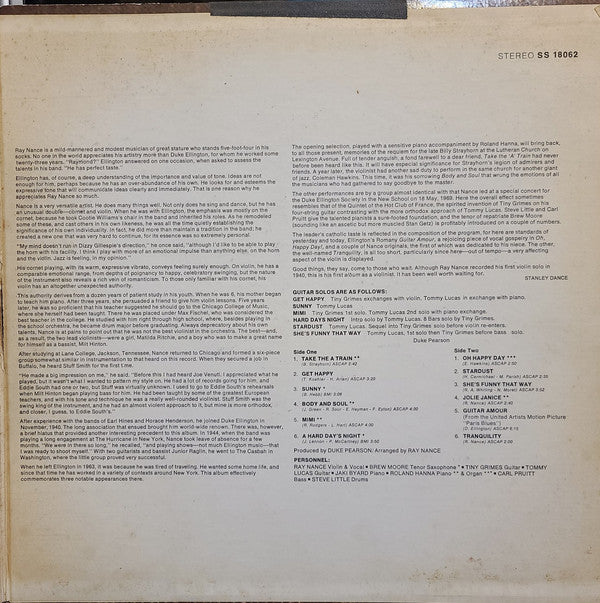 Ray Nance : Body And Soul (LP, Album, Gat)
