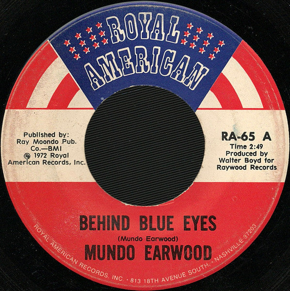 Mundo Earwood : Behind Blue Eyes (7", Single)