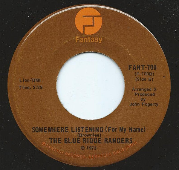 The Blue Ridge Rangers* : Hearts Of Stone / Somewhere Listening (For My Name) (7", Single)