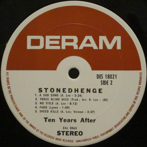 Ten Years After : Stonedhenge (LP, Album, Ter)