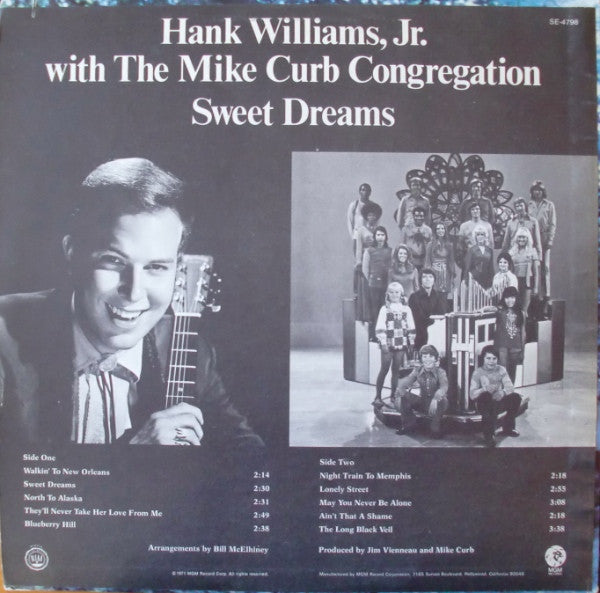Hank Williams Jr. With Mike Curb Congregation : Sweet Dreams (LP, Album)