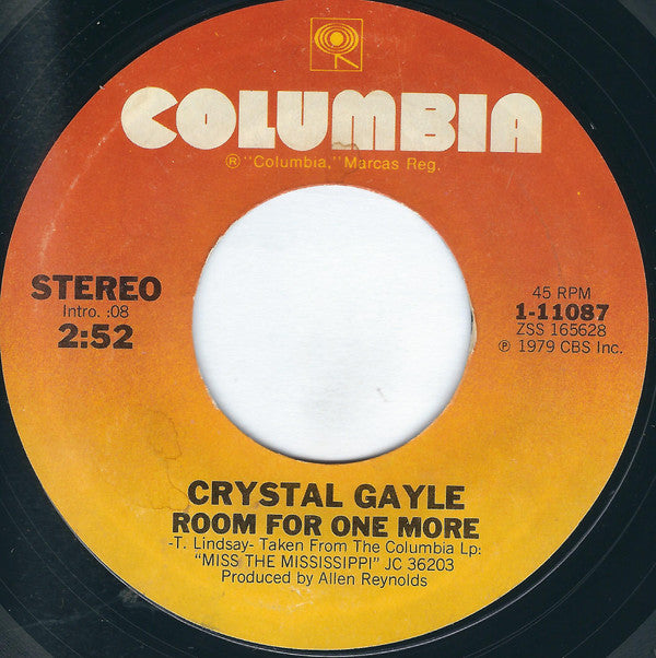 Crystal Gayle : Half The Way / Room For One More (7", Single, Styrene, Ter)