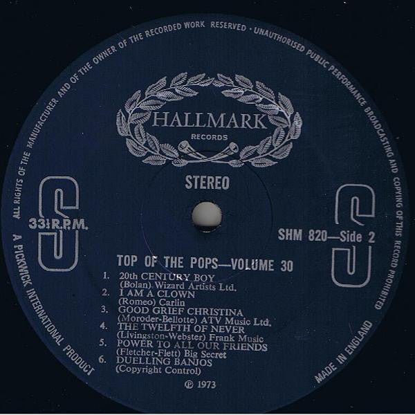 The Top Of The Poppers : Top Of The Pops Vol. 30 (LP, Album)