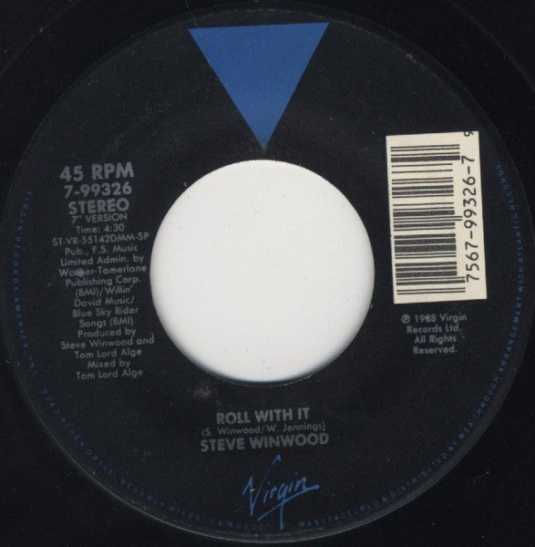 Steve Winwood : Roll With It (7", Single, SP )