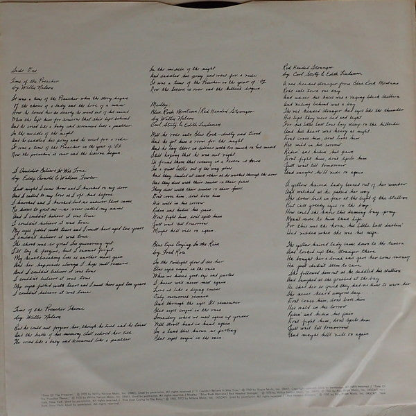 Willie Nelson : Red Headed Stranger (LP, Album, Ter)