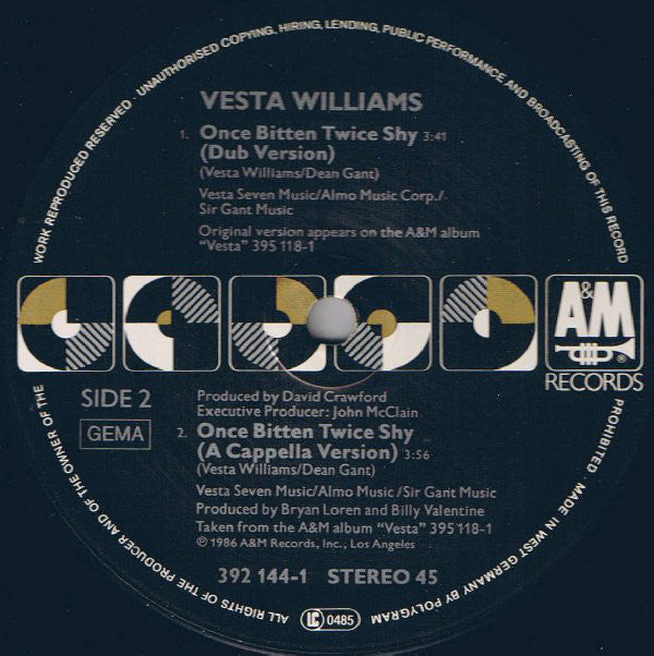 Vesta* : Once Bitten Twice Shy (12", Single)