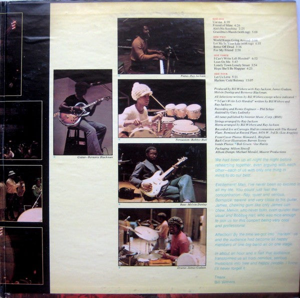 Bill Withers : Bill Withers Live At Carnegie Hall (2xLP, Album, Son)