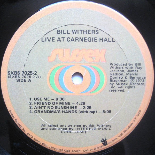 Bill Withers : Bill Withers Live At Carnegie Hall (2xLP, Album, Son)