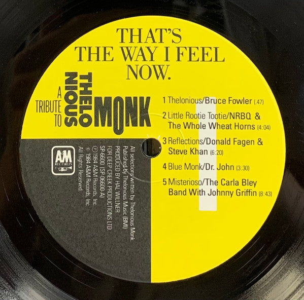 Various : That's The Way I Feel Now - A Tribute To Thelonious Monk (2xLP, Album, Ind)