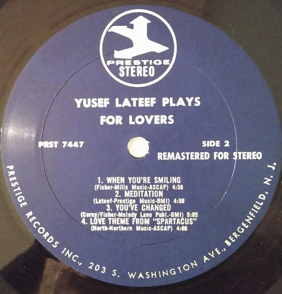 Yusef Lateef : Plays For Lovers (LP, Comp, RM)
