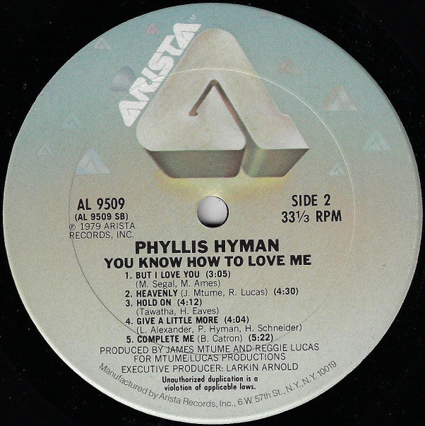 Phyllis Hyman : You Know How To Love Me (LP, Album, Ter)