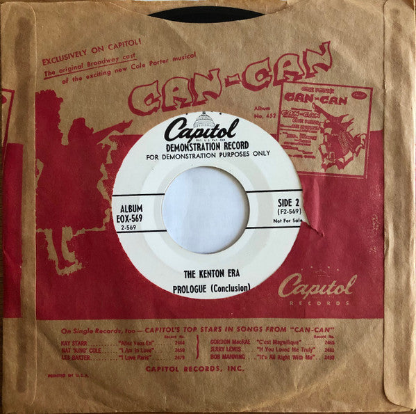 Stan Kenton : The Kenton Era Prologue (7", Album, Promo)