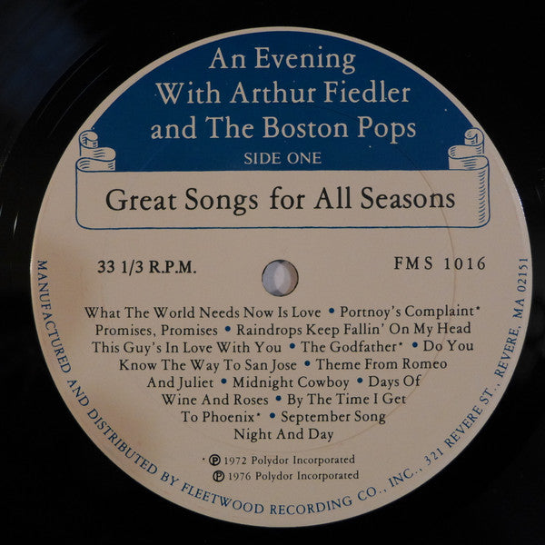 Arthur Fiedler And Boston Pops Orchestra : An Evening With Arthur Fiedler And The Boston Pops (LP, Comp, Gat)