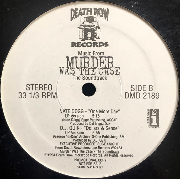 Various : Music From Murder Was The Case (The Soundtrack) (12", Promo, Smplr)