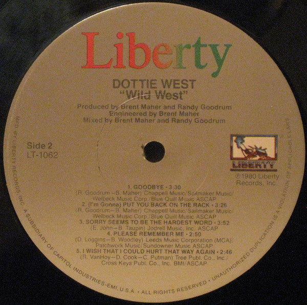 Dottie West : Wild West (LP, Album, Jac)