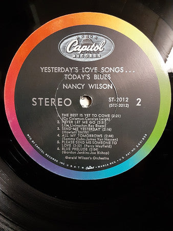 Nancy Wilson : Yesterday's Love Songs • Today's Blues (LP, Album, RP, Scr)