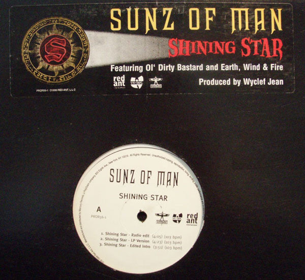Sunz Of Man featuring Ol' Dirty Bastard and Earth, Wind & Fire : Shining Star (12", Maxi, Promo)