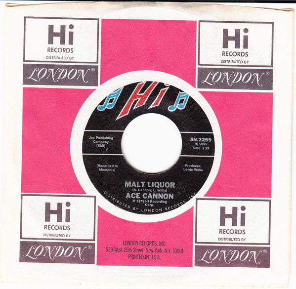 Ace Cannon : Malt Liquor / Walk On By (7", Single, Styrene)