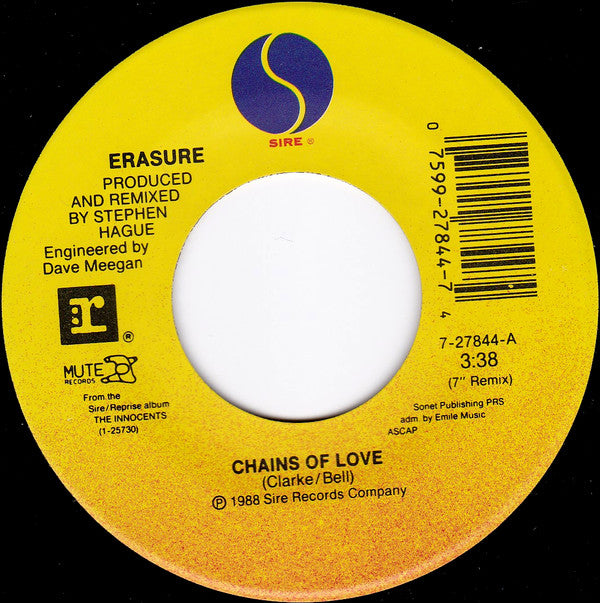 Erasure : Chains Of Love (7", Single, Spe)