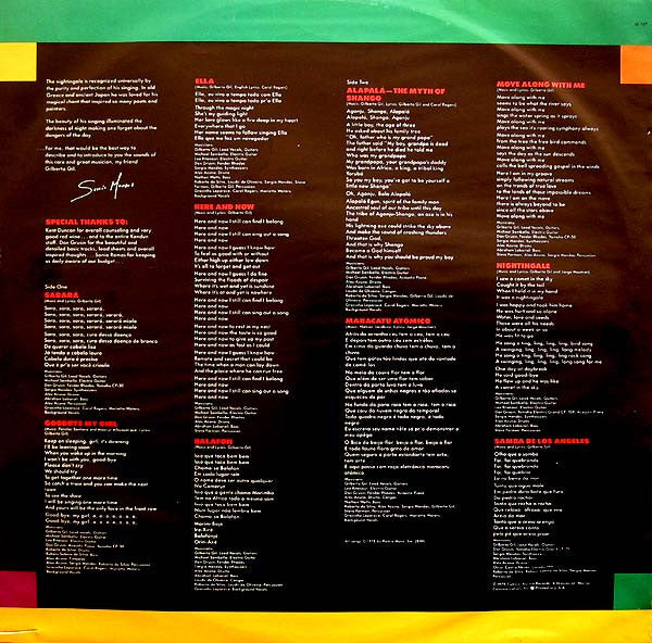 Gilberto Gil : Nightingale (LP, Album)