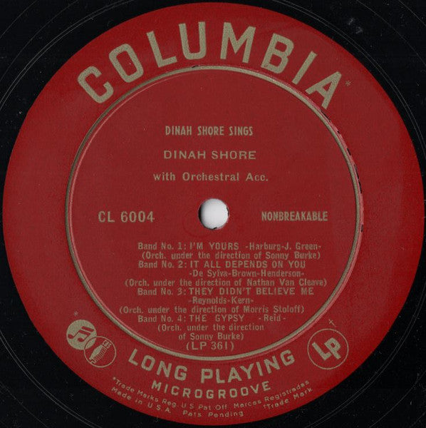 Dinah Shore : Dinah Shore Sings (10", Album)