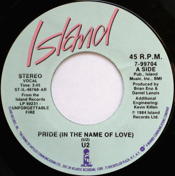 U2 : Pride (In The Name Of Love) (7", Single, AR)