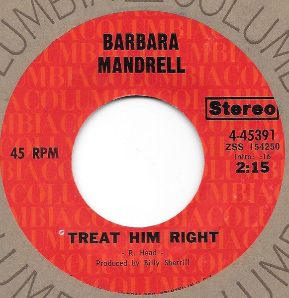 Barbara Mandrell : Break My Mind / Treat Him Right (7", Single)