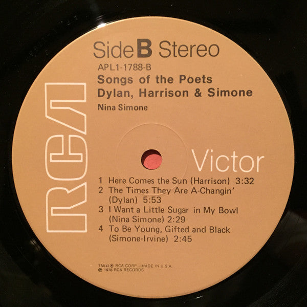 Nina Simone : Songs Of The Poets : Dylan, Harrison & Simone (LP, Comp)