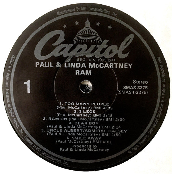 Paul & Linda McCartney : Ram (LP, Album, RP, Jac)