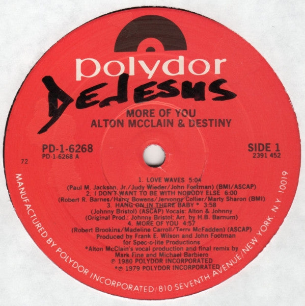 Alton McClain & Destiny : More Of You (LP, Album)
