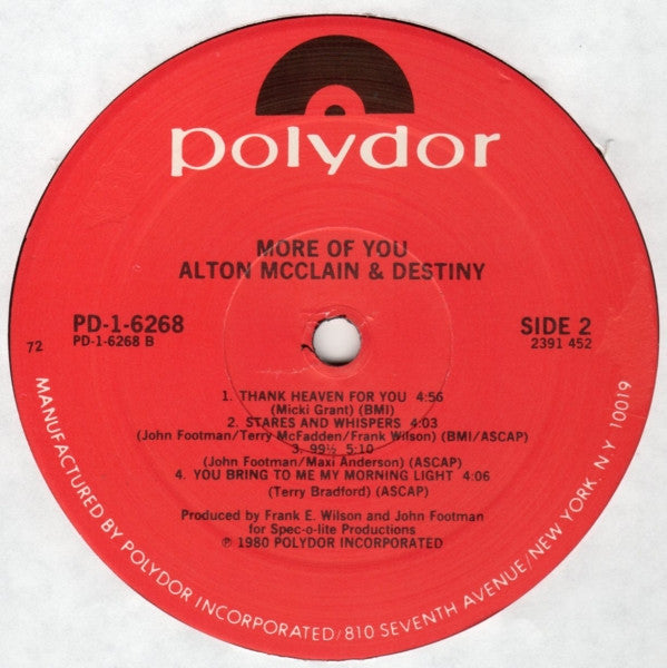 Alton McClain & Destiny : More Of You (LP, Album)