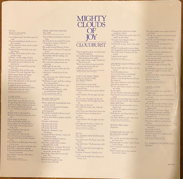 Mighty Clouds Of Joy* : Cloudburst (LP, Album)