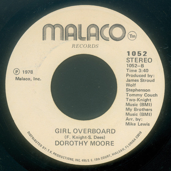 Dorothy Moore : Special Occasion / Girl Overboard (7")