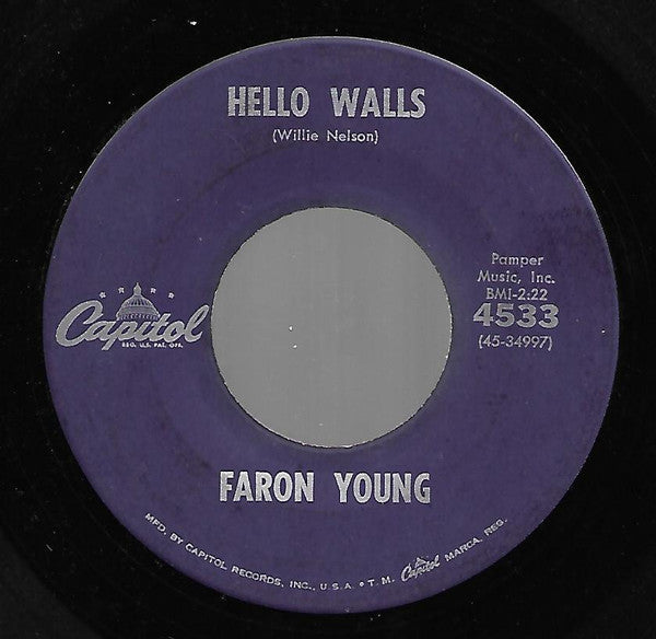 Faron Young : Hello Walls / Congratulations (7", Single, Scr)