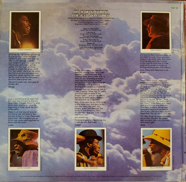 The Chambers Brothers : Love, Peace And Happiness / Live At Bill Graham's Fillmore East (2xLP, Album, Pit)