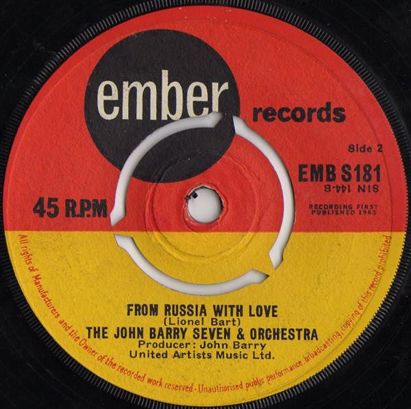 The John Barry Seven And Orchestra : 007 / From Russia With Love (7")