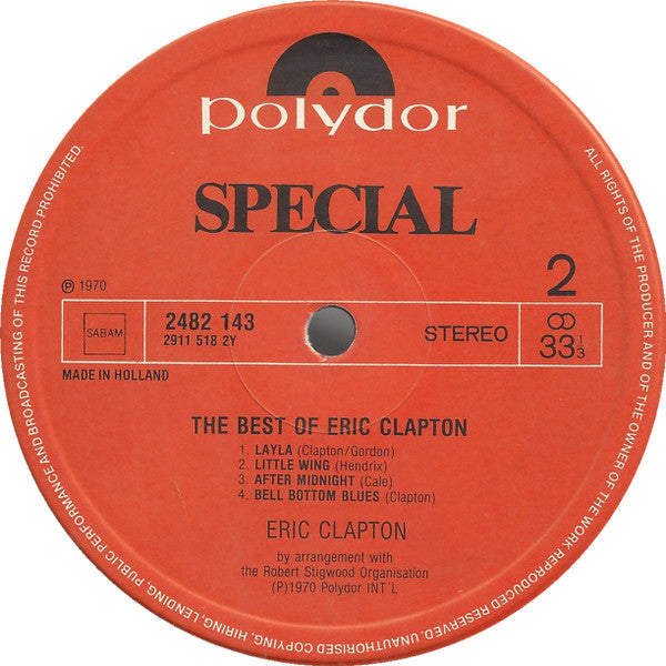 Eric Clapton : The Best Of Eric Clapton (LP, Comp)