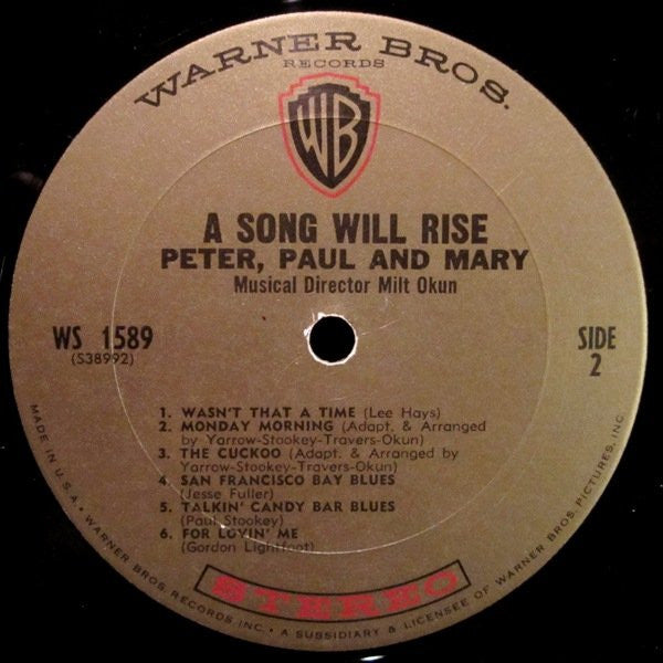 Peter, Paul And Mary* : A Song Will Rise (LP, Album, Pit)
