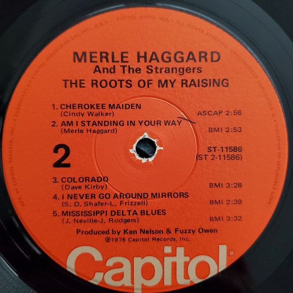 Merle Haggard And The Strangers (5) : The Roots Of My Raising (LP, Album, Win)