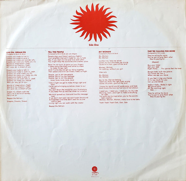 Sun (7) : Live On, Dream On (LP, Album, Win)