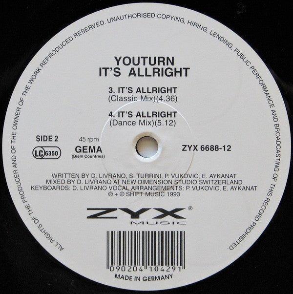 Youturn : It's Allright (12")