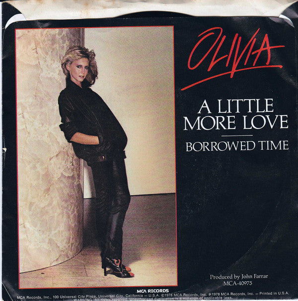 Olivia Newton-John : A Little More Love (7", Single, Glo)