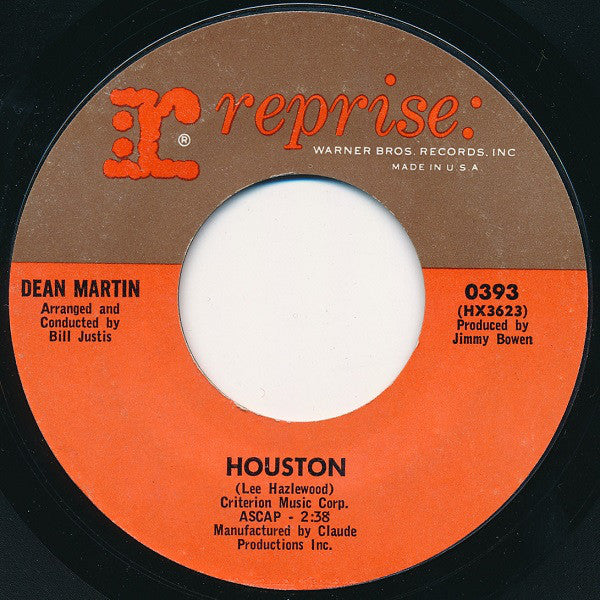 Dean Martin : Houston (7", Single, Styrene, Pit)