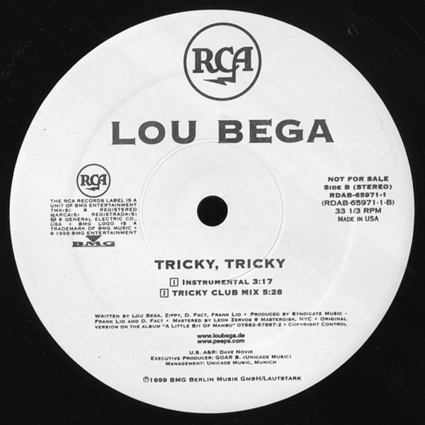 Lou Bega : Tricky, Tricky (12", Promo)