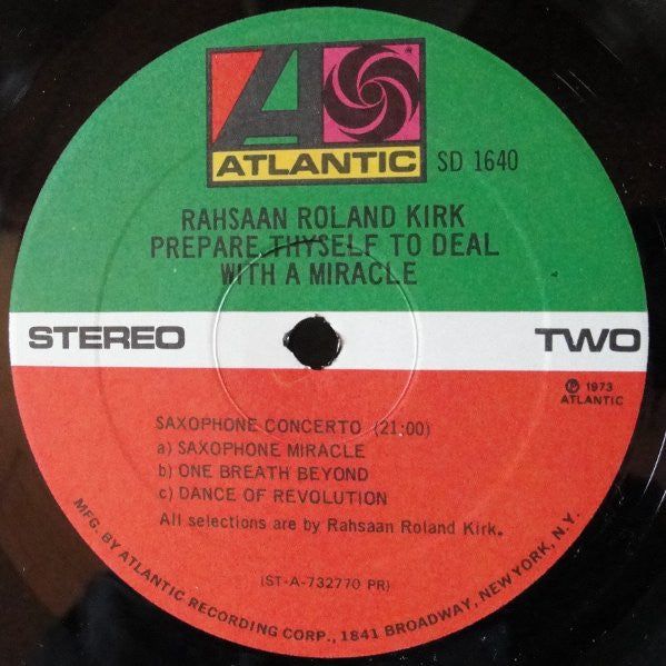 Rahsaan Roland Kirk* : Prepare Thyself To Deal With A Miracle (LP, Album, PR)