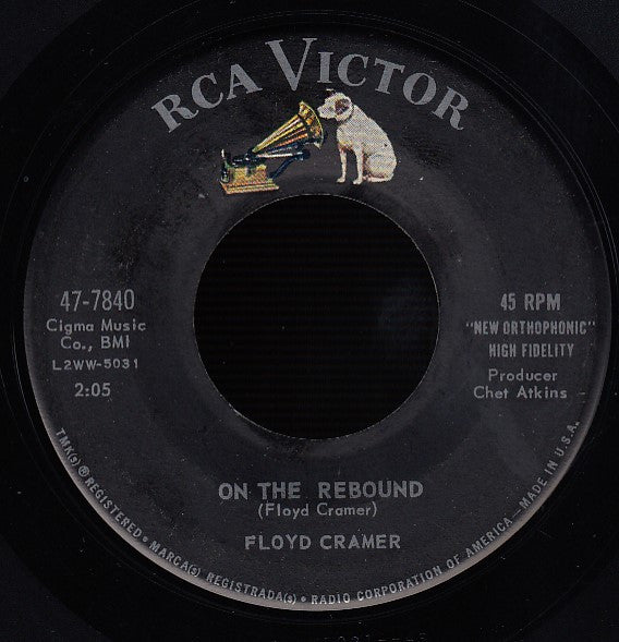 Floyd Cramer : On The Rebound / Mood Indigo (7", Single, Ind)