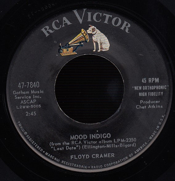 Floyd Cramer : On The Rebound / Mood Indigo (7", Single, Ind)