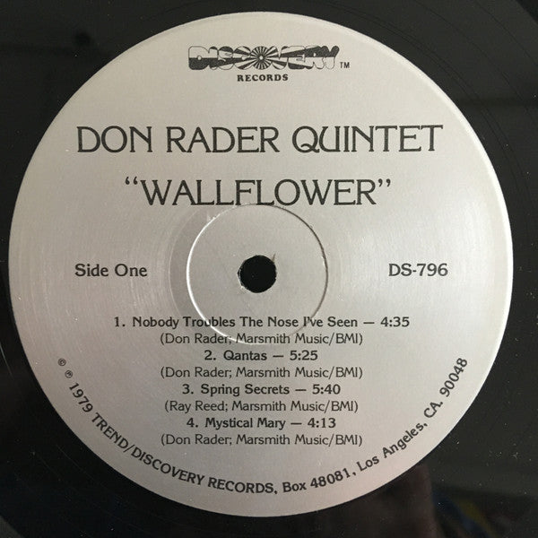 Don Rader Quintet : Wallflower (LP, Album)